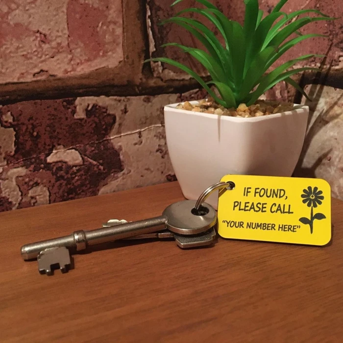 Metal “If Found Please Call” Key Ring Chain – Personalized Lost & Found Tag cover image 4