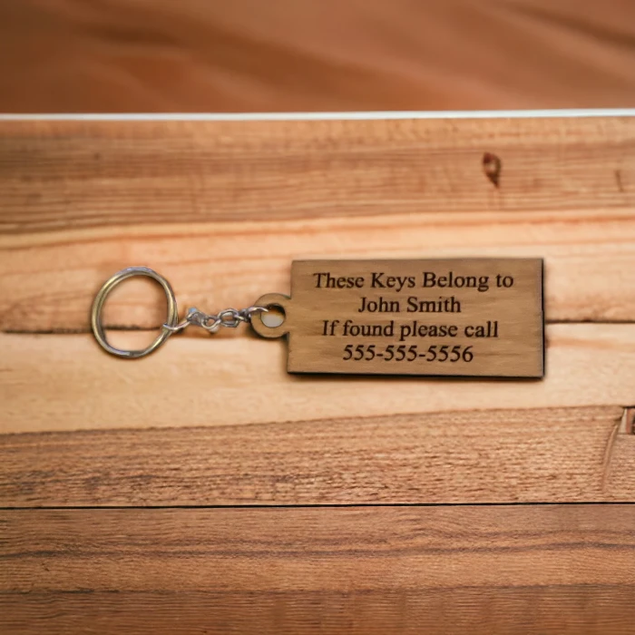 If Found Please Call Wooden Keychain – Custom Engraved Lost‑and‑Found Tag
