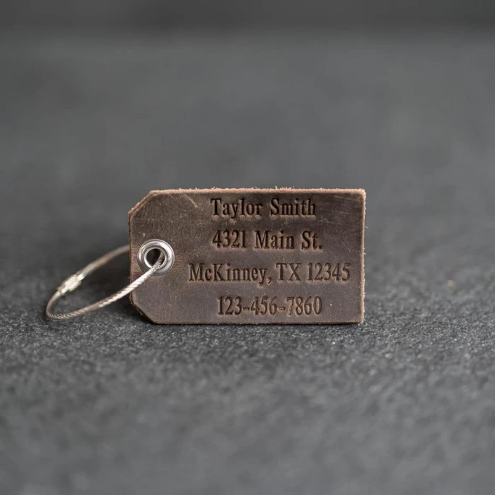 Personalized Leather Luggage Tag Custom Gift with Initials, Name & Contact Info cover image 4