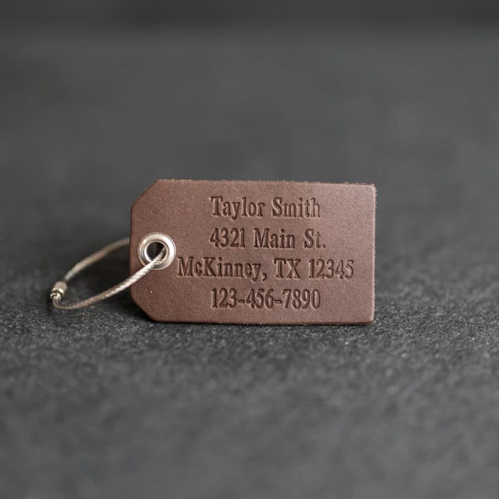 Personalized Leather Luggage Tag Custom Gift with Initials, Name & Contact Info cover image 6