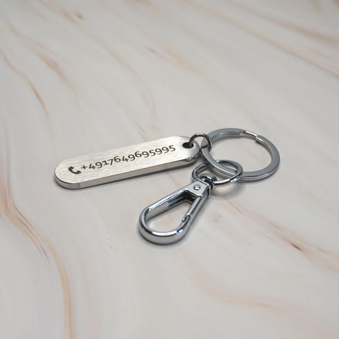 Custom Stainless Steel Keychain Personalized Laser Engraved cover image 1