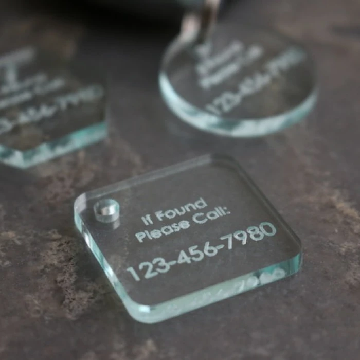 Minimalist Engraved Acrylic Lost & Found Contact Keychain Discreet Emergency Info Tag cover image 8