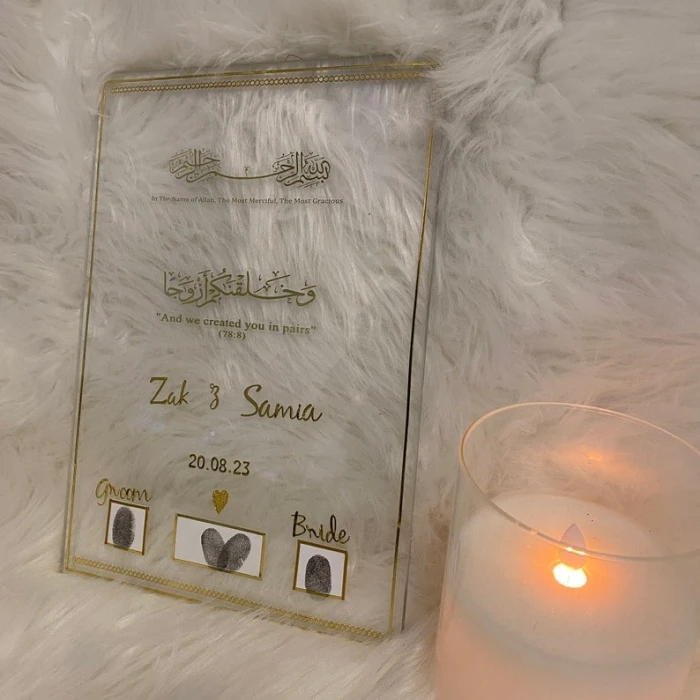 Personalized Nikah Acrylic Board Custom A4 Thumbprint Wedding Keepsake cover image 2