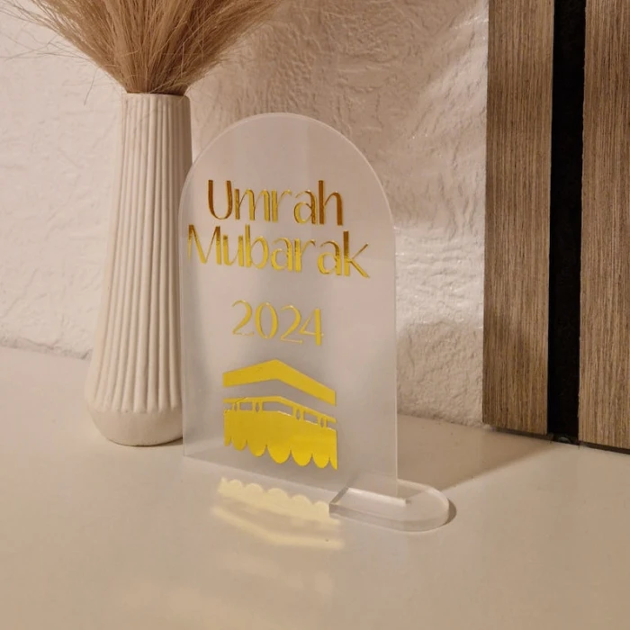 Umrah/Hajj Mubarak Acrylic Plaque – Personalized Islamic Decor Display cover image 2