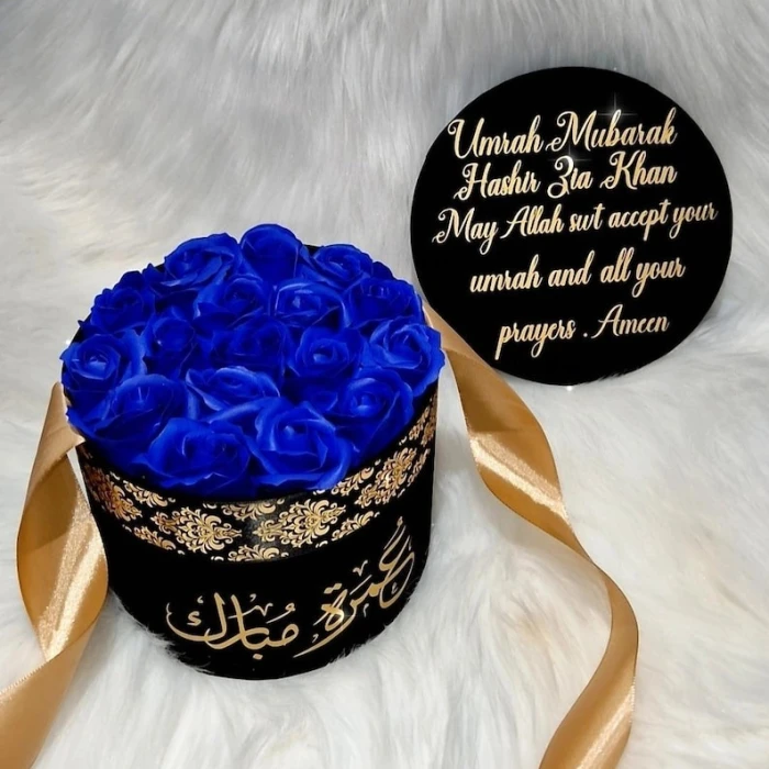 Personalised Umrah Gift Box Luxury Velvet Box with Roses & Chocolates cover image 7