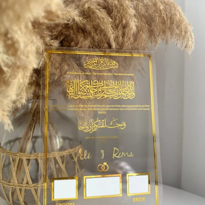 Personalized Nikah Acrylic Board Custom Thumbprint Wedding Keepsake cover image 1