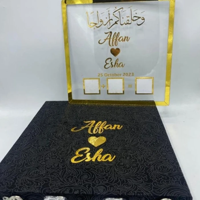 Handmade Nikkah Thumb Board Personalized Acrylic Ceremony Display cover image 2