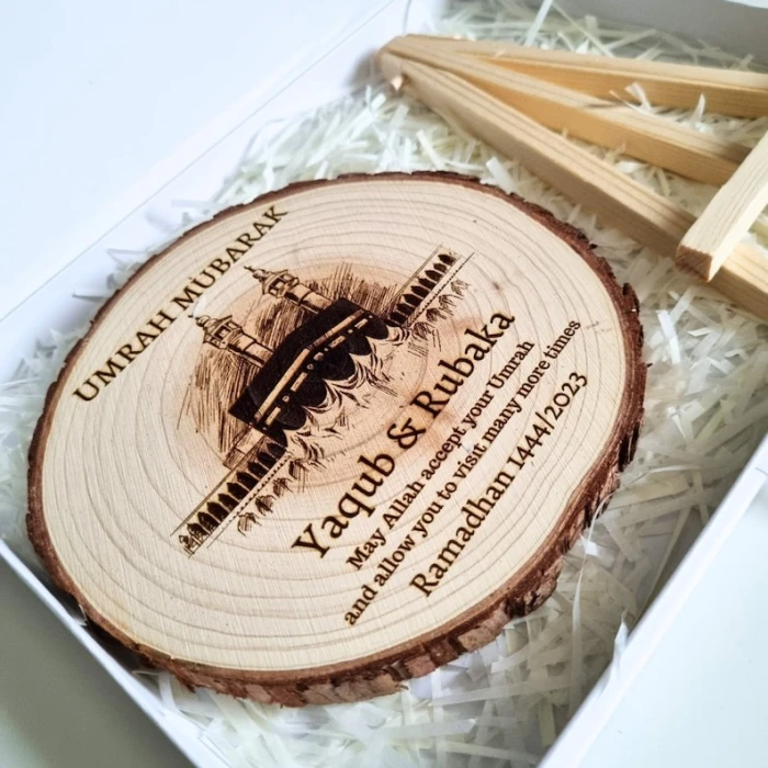 Personalised Hajj/Umrah Wooden Plaque Custom Name, Date & Dua cover image 2