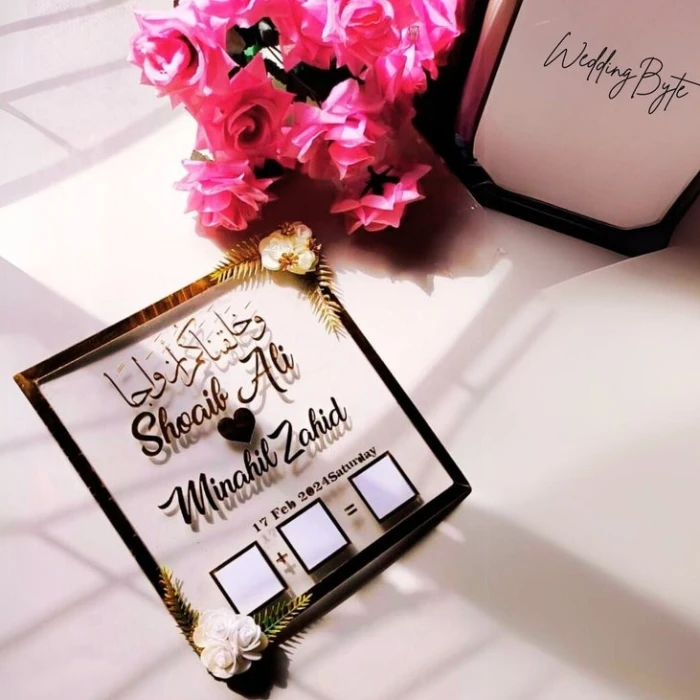 Handmade Nikkah Thumb Board Personalized Acrylic Ceremony Display cover image 4