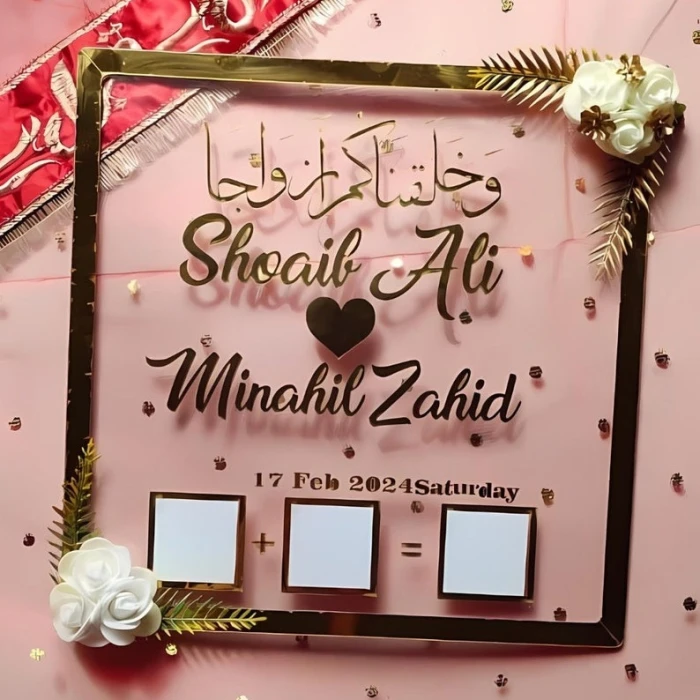 Handmade Nikkah Thumb Board Personalized Acrylic Ceremony Display