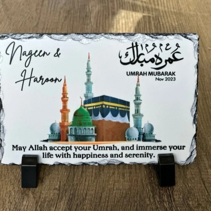 Personalized Hajj/Umrah Mubarak Plaque – Custom Islamic Gift cover image 1