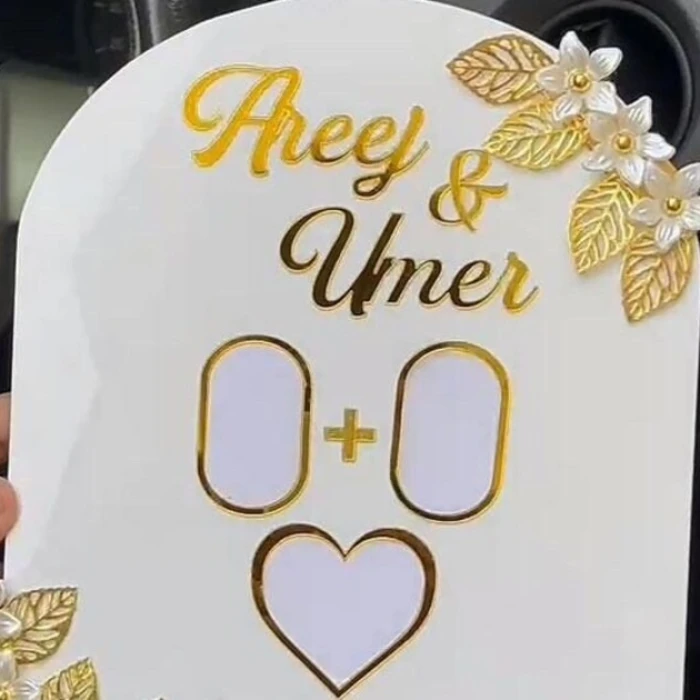 Personalized Arch Acrylic Thumbprint Table Board Luxurious Wedding Keepsake cover image 1