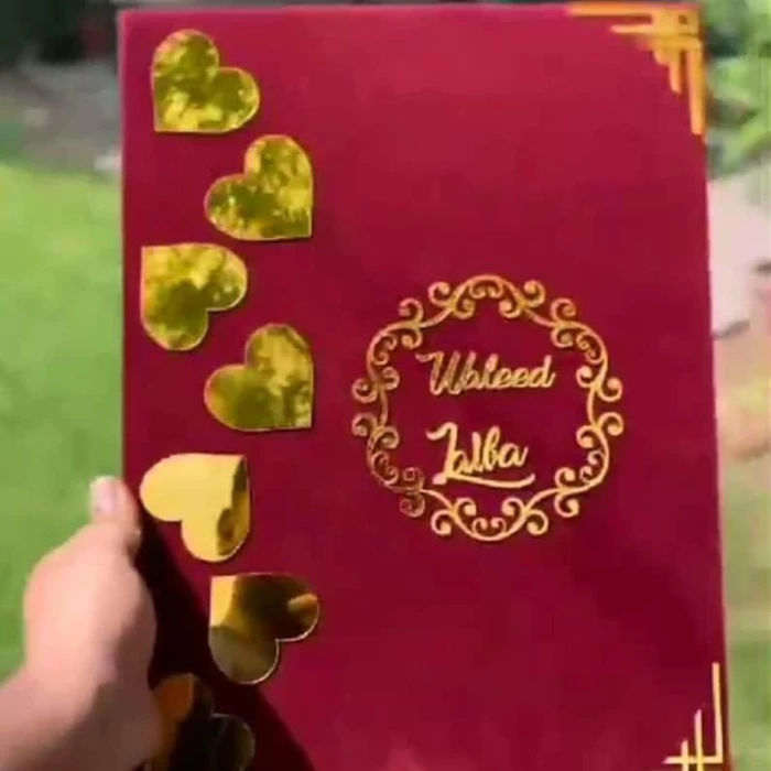 Personalized Nikah Fingerprint Booklet – Custom Islamic Marriage Certificate with Thumbprints & Pen