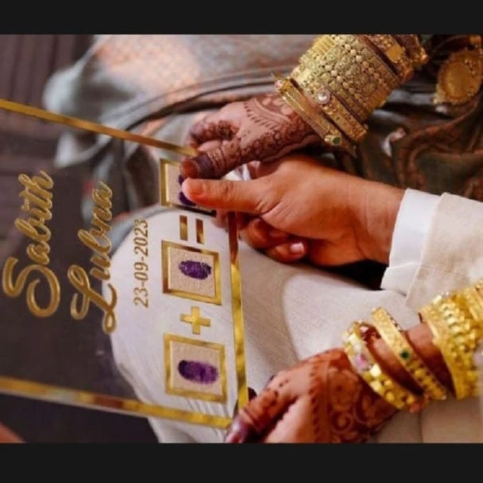 Handmade Nikkah Thumb Board Personalized Acrylic Ceremony Display cover image 6