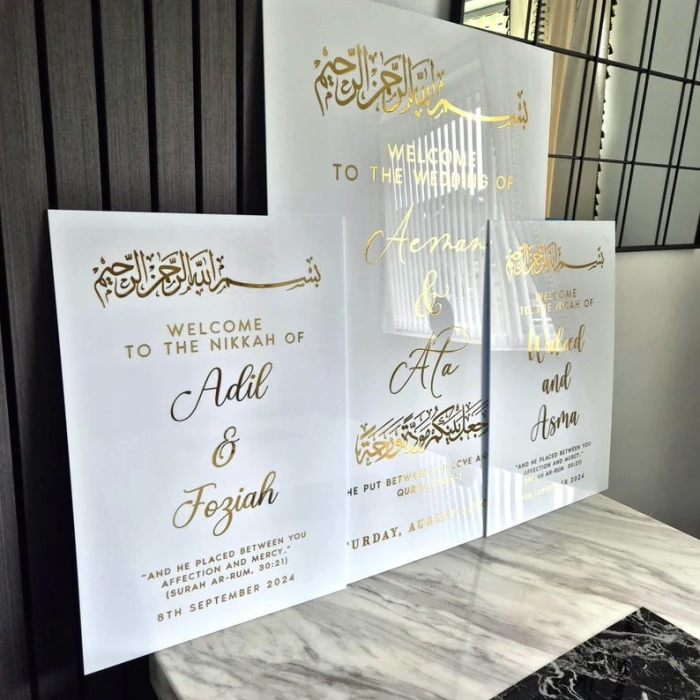 White Acrylic Arch Wedding Welcome Sign Personalized & Modern cover image 1