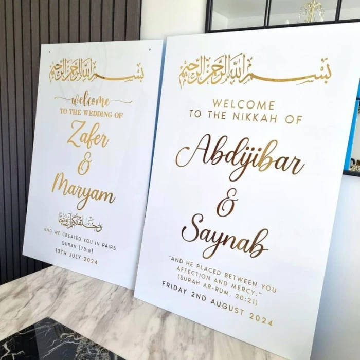 White Acrylic Arch Wedding Welcome Sign Personalized & Modern cover image 2