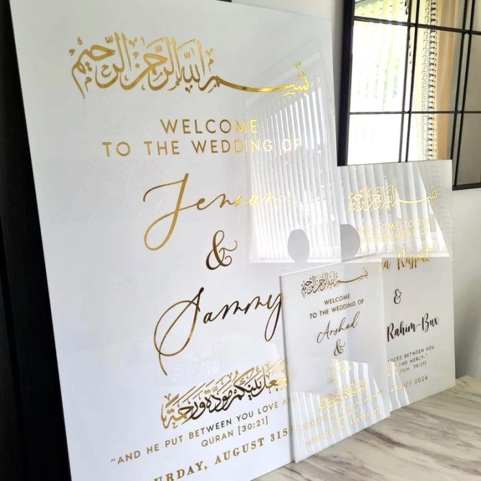 White Acrylic Arch Wedding Welcome Sign Personalized & Modern cover image 5