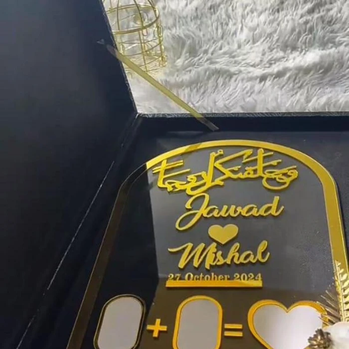 Arched Nikkah Acrylic Board Personalized Thumbprint Ceremony Display cover image 2