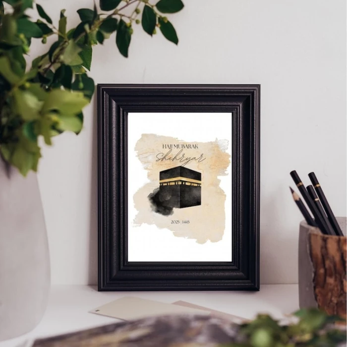 Personalised A5 Umrah or Hajj Mubarak Acrylic Plaque Custom Islamic Gift cover image 4