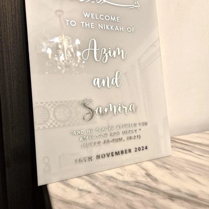 White Acrylic Arch Wedding Welcome Sign Personalized & Modern cover image 8