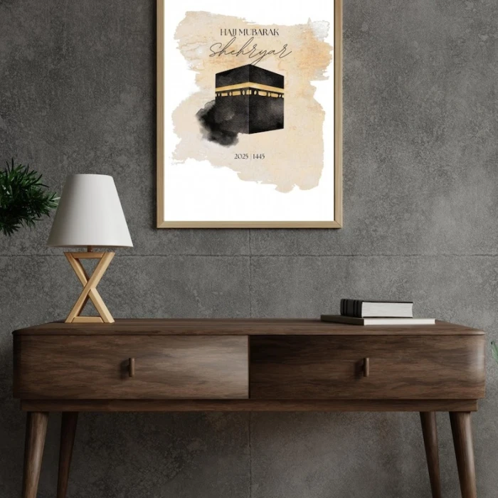 Personalised A5 Umrah or Hajj Mubarak Acrylic Plaque Custom Islamic Gift cover image 1