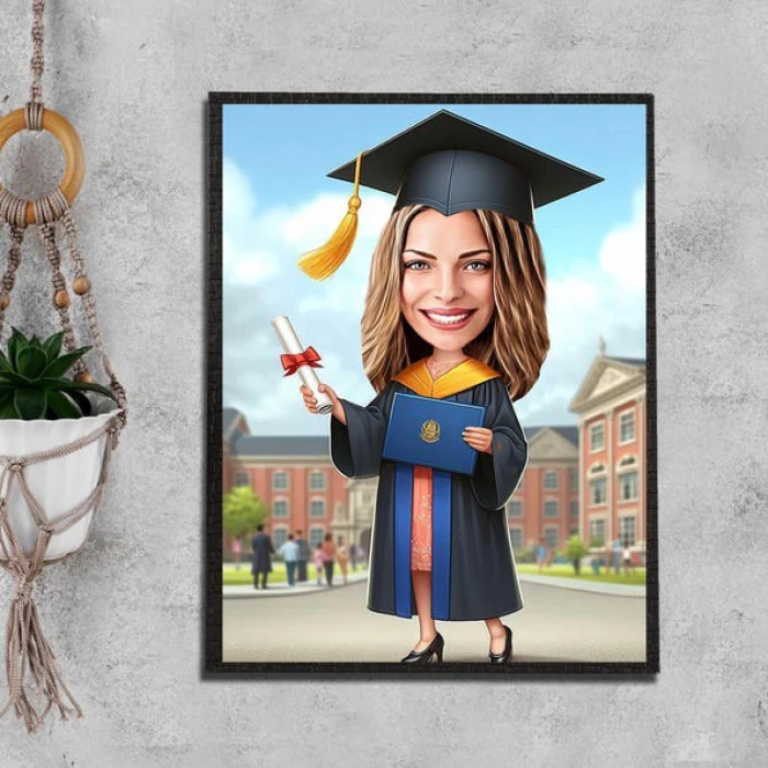 Custom Graduation Caricature – Personalized Diploma Portrait Digital Download cover image 2