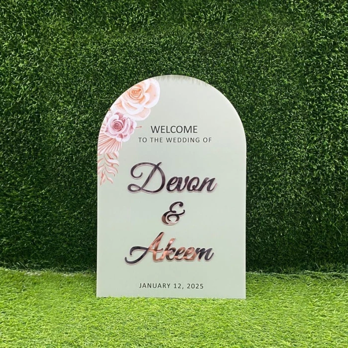 Custom 3D Arched Acrylic Wedding Welcome Sign cover image 4