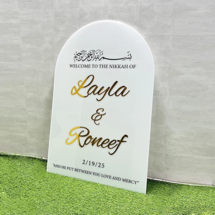 Custom 3D Arched Acrylic Wedding Welcome Sign cover image 5