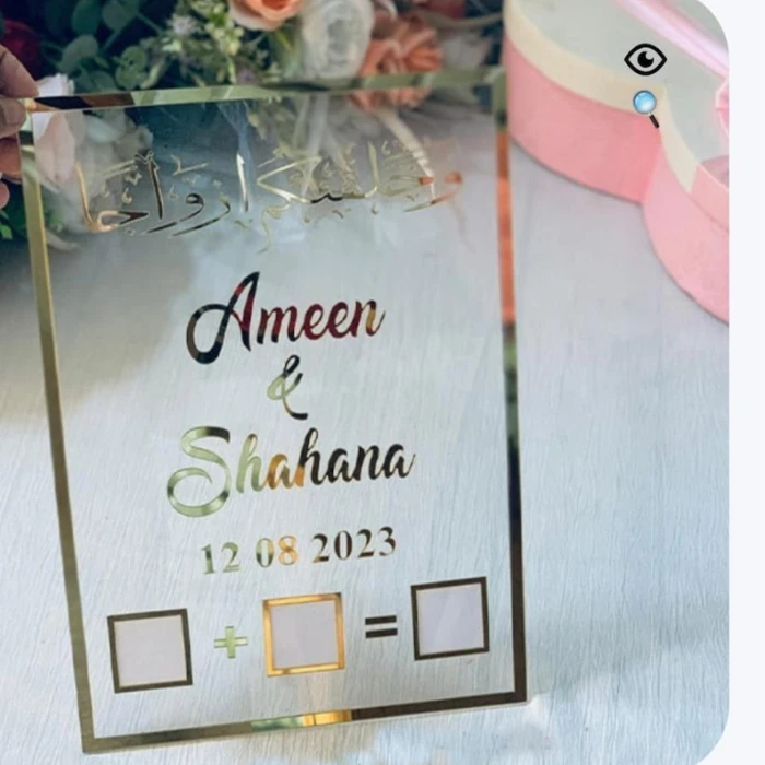 Personalized Islamic Nikah Thumbprint Acrylic Board cover image 1