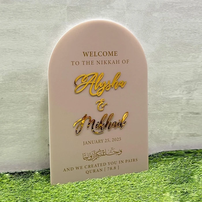 Custom 3D Arched Acrylic Wedding Welcome Sign cover image 6