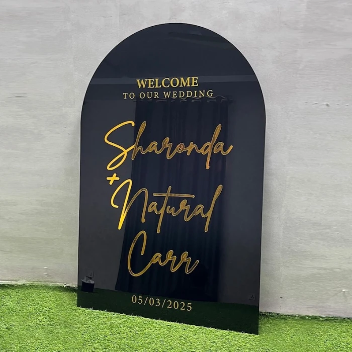 Custom 3D Arched Acrylic Wedding Welcome Sign cover image 9