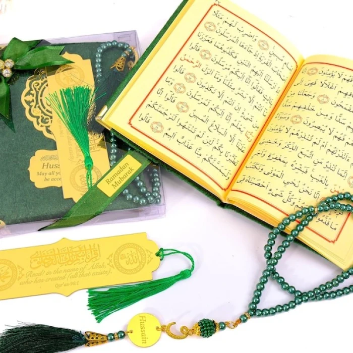 Personalized Velvet Dua Book & Gold Bookmark Gift Set Umrah/Hajj Favor cover image 7