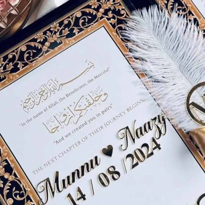 Personalized Nikkah Booklet Elegant Islamic Marriage Certificate cover image 2