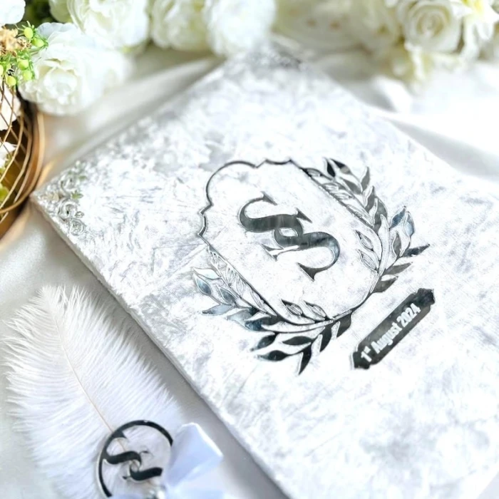Luxury Velvet Nikkah Booklet Personalized Nikkah Certificate cover image 2