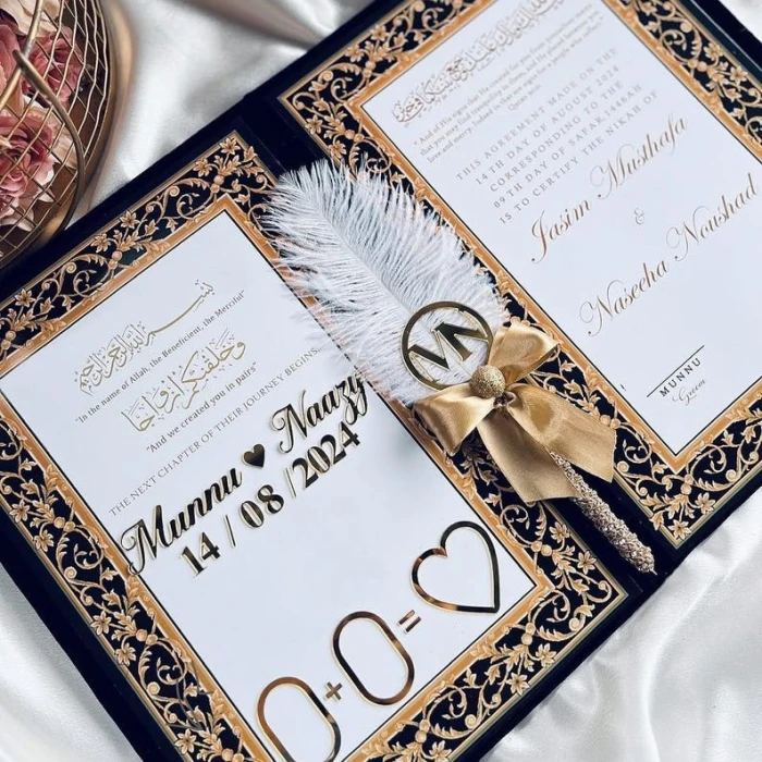 Personalized Nikkah Booklet Elegant Islamic Marriage Certificate cover image 4