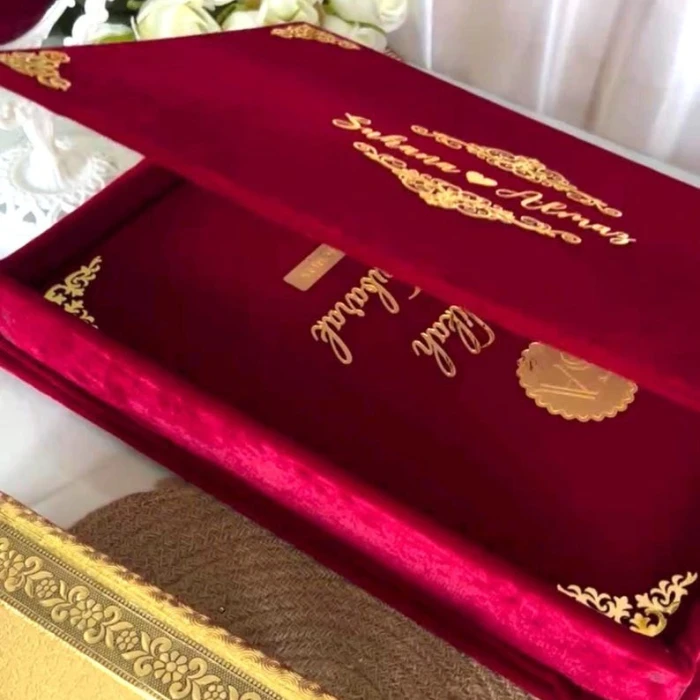 Velvet Nikkah Booklet Folder – Custom Personalised Nikkah Certificate cover image 3