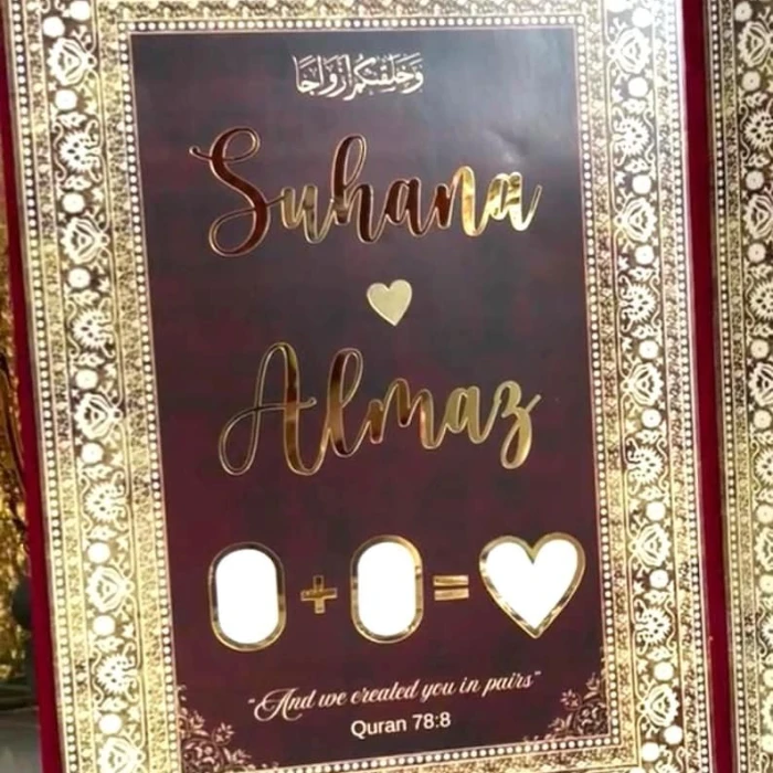 Velvet Nikkah Booklet Folder – Custom Personalised Nikkah Certificate cover image 2