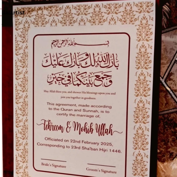 Luxurious Velvet Wedding Book File – Personalized Nikah Nama Holder cover image 4
