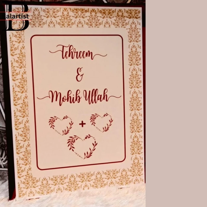 Luxurious Velvet Wedding Book File – Personalized Nikah Nama Holder cover image 2