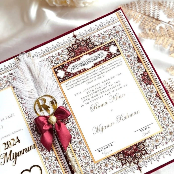 Premium Nikkah Booklet Custom Islamic Marriage Certificate Folder