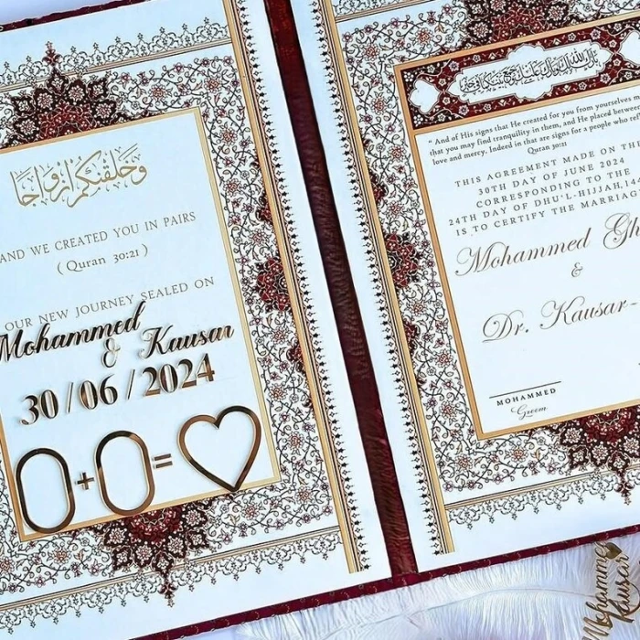 Premium Nikkah Booklet Custom Islamic Marriage Certificate Folder cover image 1