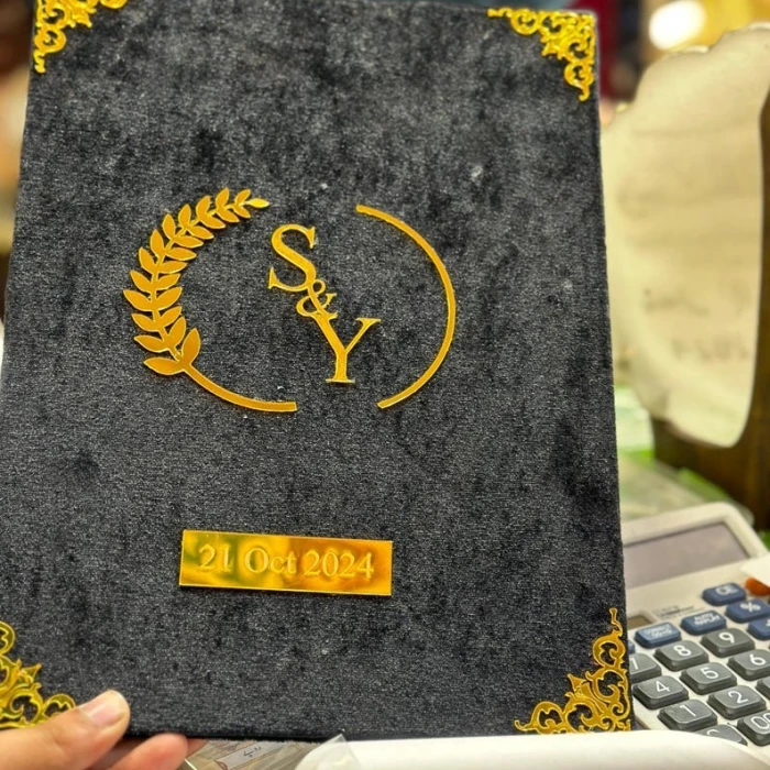 Elegant Nikkah Nama Booklet Marriage Certificate Folder with Velvet Cover cover image 9