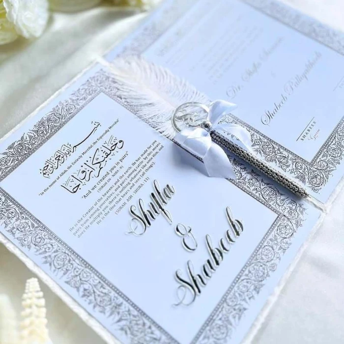 Luxury Velvet Nikkah Booklet Personalized Nikkah Certificate