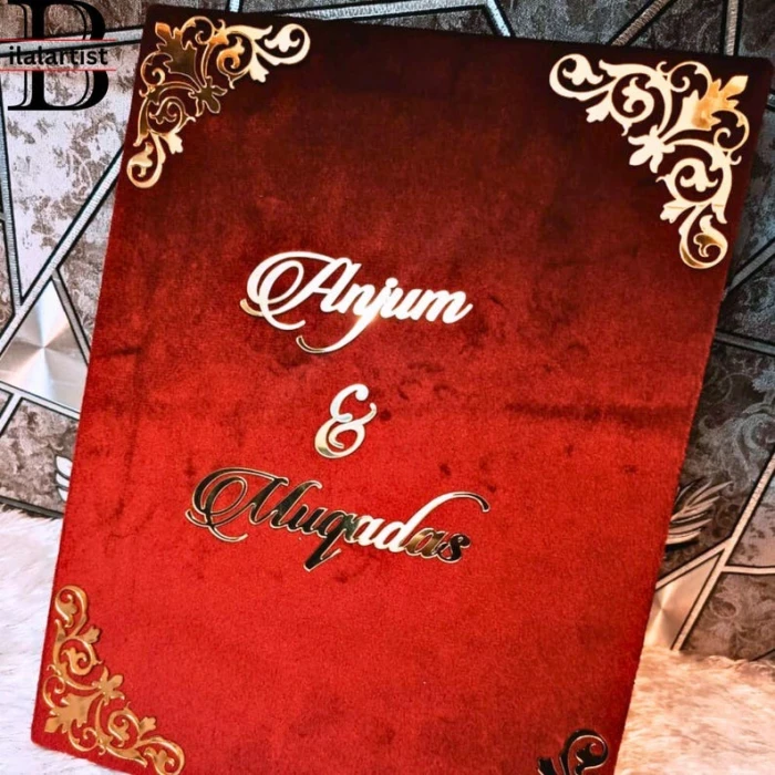Luxurious Velvet Wedding Book File – Personalized Nikah Nama Holder cover image 6