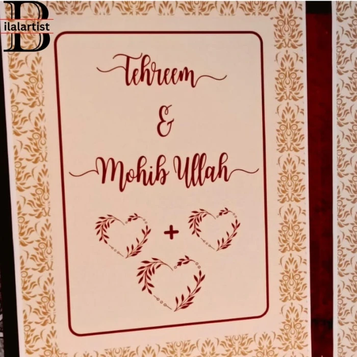 Luxurious Velvet Wedding Book File – Personalized Nikah Nama Holder cover image 5