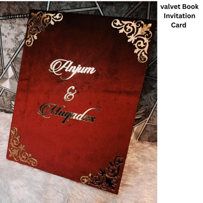 Luxurious Velvet Wedding Book File – Personalized Nikah Nama Holder cover image 3