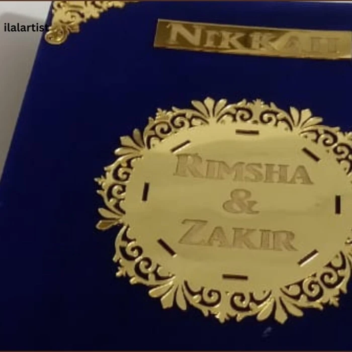 Blue Velvet Nikkah Certificate Booklet – Personalized Islamic Marriage Certificate with Optional Cufflinks cover image 4