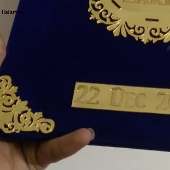 Blue Velvet Nikkah Certificate Booklet – Personalized Islamic Marriage Certificate with Optional Cufflinks cover image 3
