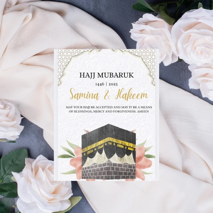 Hajj Mubarak Digital Gift Editable Card Template cover image 2