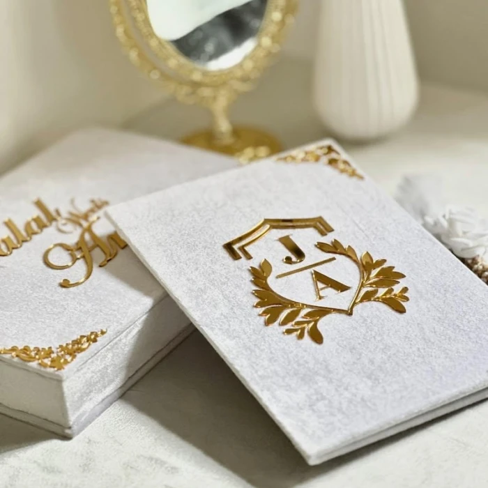 Customizable Handcrafted Nikkah Booklet Elegant Islamic Marriage Contract Folder